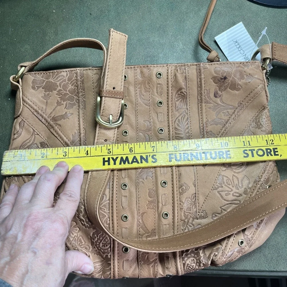Vintage Genuine‎ Leather Shoulder Bag Cabin Creek Purse Tan Handbag NWT